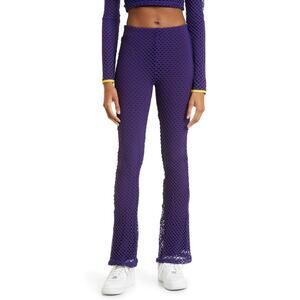 NEW Sammy B Women’s Small Blue Diamond Mesh Bootcut‎ Pants NWOT